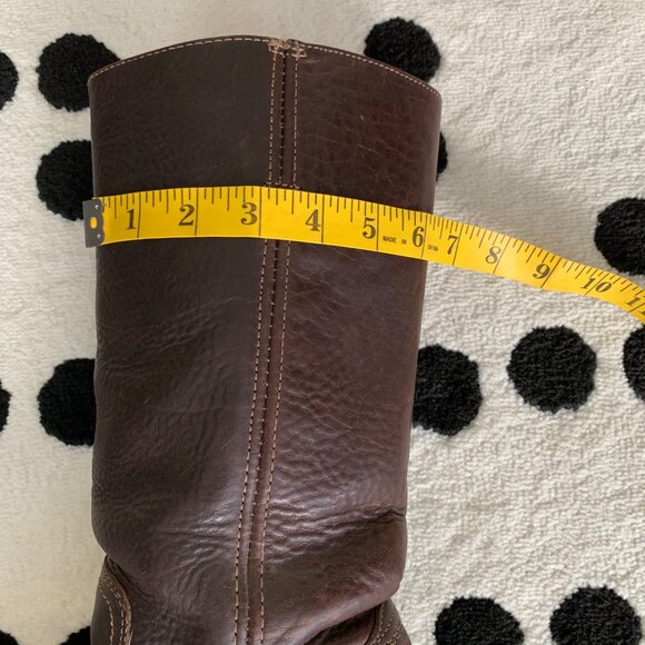 Frye Vintage 70s Campus Boots 7 Brown Distressed Leather Boho Chunky Block Heel - Picture 13 of 16